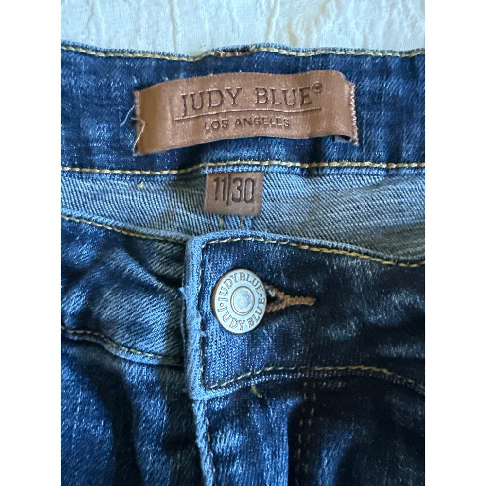 Judy Blue High Rise Tummy Control Flare Jeans Dark Wash 88882 Sz 11/30 EUC - Picture 9 of 11